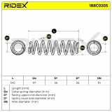 RIDEX 188C0205 2x Federn Fahrwerksfedern Hinten für SKODA 6Q0511115M