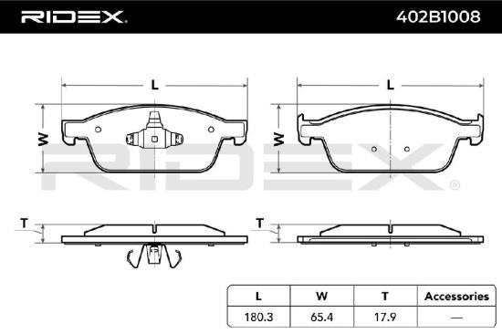 RIDEX Bremsbelagsatz Bremsbeläge Vorne für FORD FOCUS III Turnier Kuga Mk2 (DM2) Bild RIDEX Bremsbelagsatz Bremsbeläge Vorne für FORD FOCUS III Turnier Kuga Mk2 (DM2)