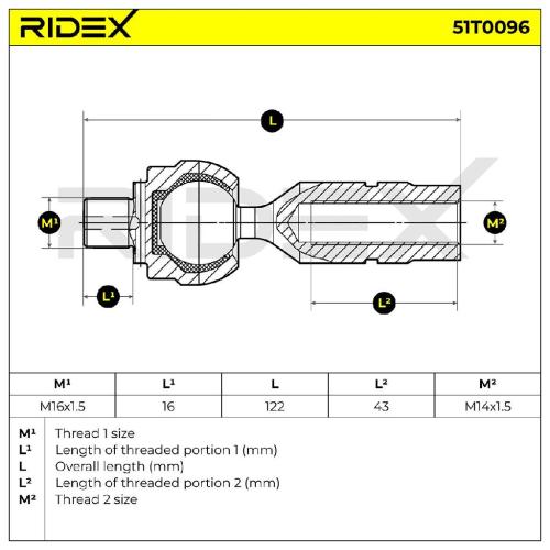 RIDEX Axialgelenk Spurstange Vorne beidseitig passend für PEUGEOT 407 SW (6E) Bild RIDEX Axialgelenk Spurstange Vorne beidseitig passend für PEUGEOT 407 SW (6E)