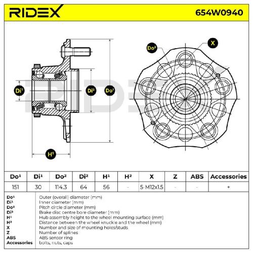 RIDEX 654W0940 Radlagersatz pro 1 Rad Hinten für HONDA PRELUDE V (BB) Bild RIDEX 654W0940 Radlagersatz pro 1 Rad Hinten für HONDA PRELUDE V (BB)
