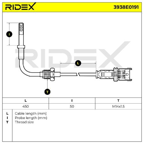 RIDEX 3938E0191 Abgastemperatursensor 2-Polig für ALFA ROMEO 159 Sportwagon Bild RIDEX 3938E0191 Abgastemperatursensor 2-Polig für ALFA ROMEO 159 Sportwagon