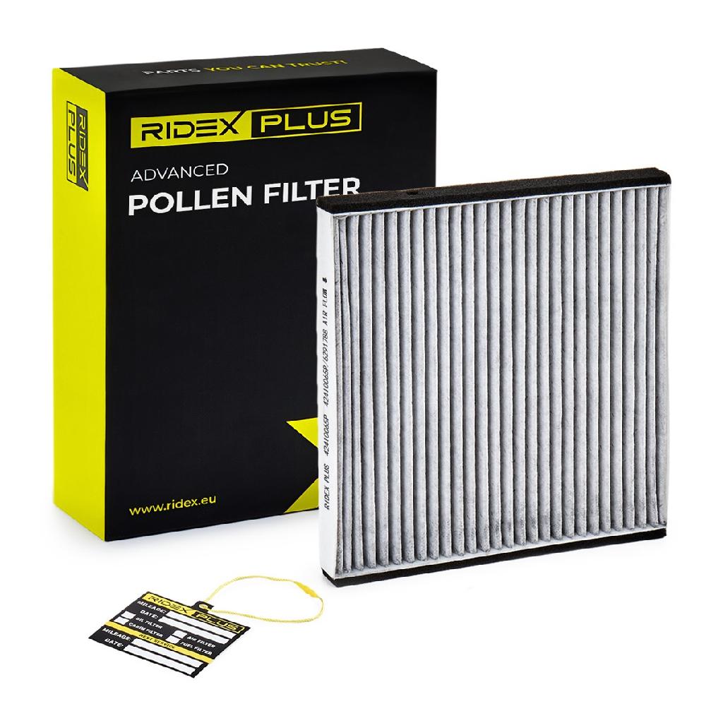 RIDEX PLUS 424I0065P Innenraumfilter Pollenfilter Aktivkohlefilter Höhe: 19