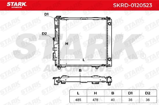 STARK SKRD-0120523 Motorkühler / Wasserkühler passend für MERCEDES-BENZ Bild STARK SKRD-0120523 Motorkühler / Wasserkühler passend für MERCEDES-BENZ