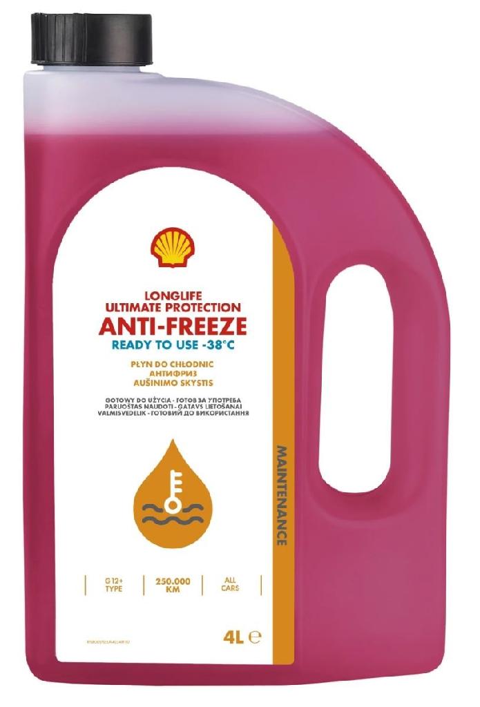 SHELL Kühlmittel Kühlflüssigkeit G12 G12+ type D Rot Fertigmischung 4L