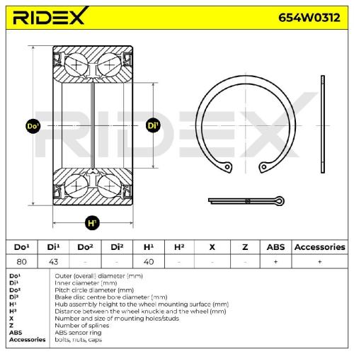 RIDEX 654W0312 Radlagersatz pro 1 Rad Vorne für MITSUBISHI ASX (GAW) 1687267680 Bild RIDEX 654W0312 Radlagersatz pro 1 Rad Vorne für MITSUBISHI ASX (GAW) 1687267680