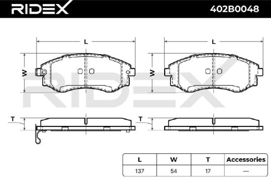 RIDEX Bremsbelagsatz Bremsbeläge Vorne für HYUNDAI MATRIX (FC) für SSANGYONG Bild RIDEX Bremsbelagsatz Bremsbeläge Vorne für HYUNDAI MATRIX (FC) für SSANGYONG