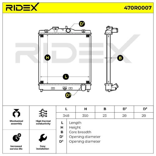 RIDEX 470R0007 Motorkühler / Wasserkühler für HONDA CIVIC VI Hatchback (EJ, EK) Bild RIDEX 470R0007 Motorkühler / Wasserkühler für HONDA CIVIC VI Hatchback (EJ, EK)