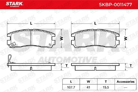 STARK Bremsbelagsatz Bremsbeläge Hinten für MITSUBISHI PAJERO PININ (H6W, H7W) Bild STARK Bremsbelagsatz Bremsbeläge Hinten für MITSUBISHI PAJERO PININ (H6W, H7W)