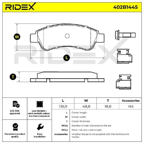 RIDEX Bremsbelagsatz Bremsbeläge Hinten für FIAT Ducato Kastenwagen (250, 290) Bild RIDEX Bremsbelagsatz Bremsbeläge Hinten für FIAT Ducato Kastenwagen (250, 290)