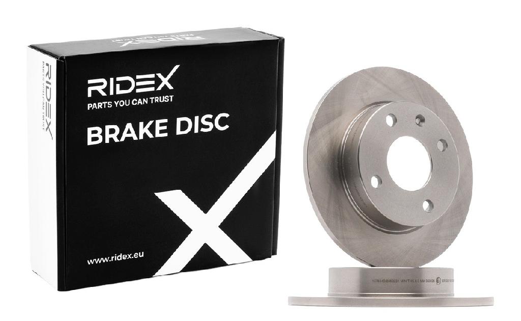 RIDEX 82B1008 2x Bremsscheiben Vorne Ø239mm voll für FORD FIESTA III (GFJ)