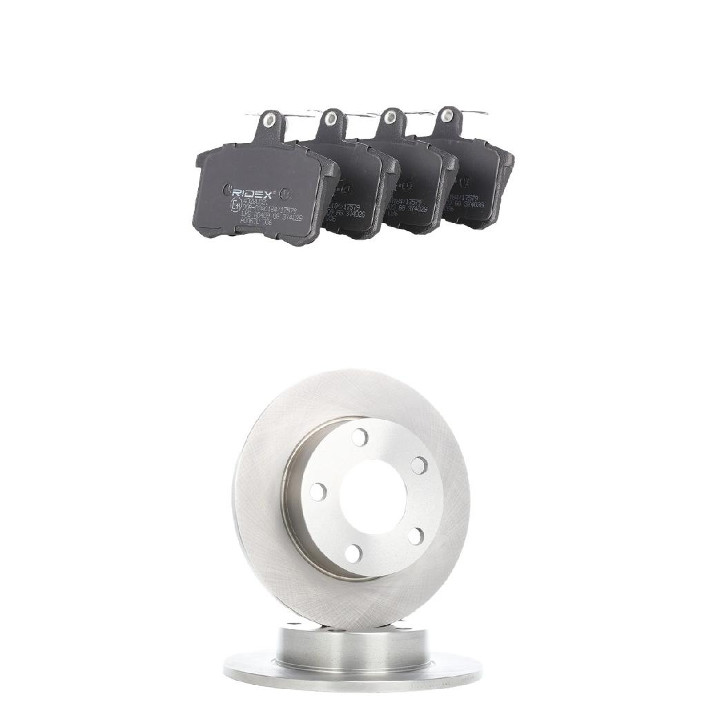 RIDEX Bremsenset Hinten Ø245mm - Bremsscheiben und Beläge für AUDI A8 (4D2, 4D8)