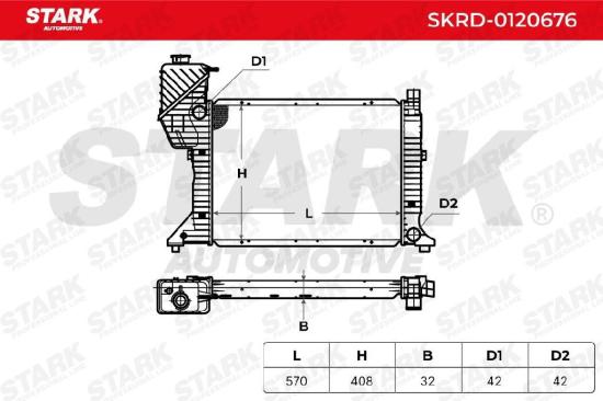 STARK SKRD-0120676 Motorkühler / Wasserkühler passend für MERCEDES-BENZ Bild STARK SKRD-0120676 Motorkühler / Wasserkühler passend für MERCEDES-BENZ