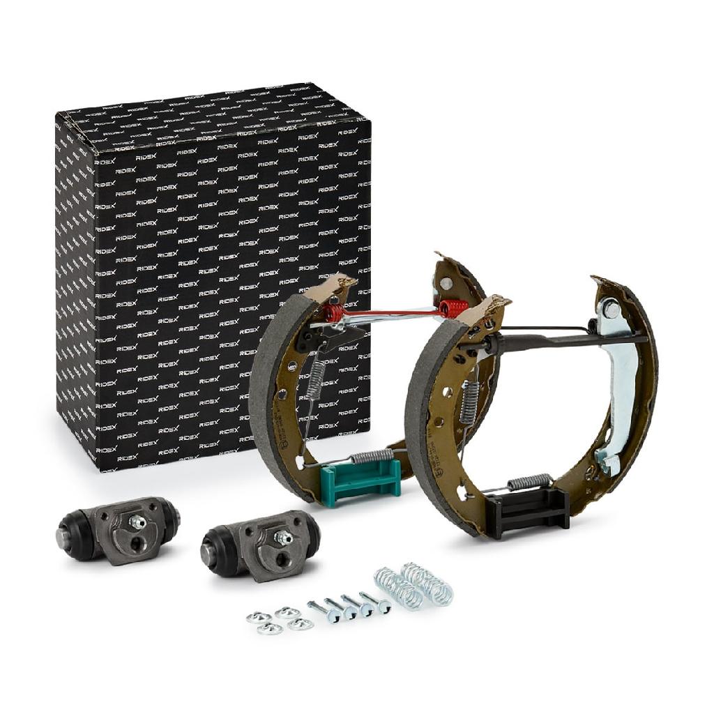 RIDEX Bremsenset Trommelbremse Bremsbacken Satz mit Radbremszylinder Hinten