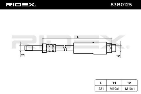 RIDEX Bremsschlauch 83B0125 HINTEN BREMSSCHLÄUCHE Länge: 221mm für BMW 3 Touring Bild RIDEX Bremsschlauch 83B0125 HINTEN BREMSSCHLÄUCHE Länge: 221mm für BMW 3 Touring