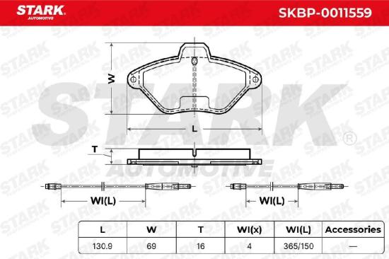 STARK Bremsbelagsatz Bremsbeläge Vorne für CITROËN Xantia Schrägheck (X1, X2) Bild STARK Bremsbelagsatz Bremsbeläge Vorne für CITROËN Xantia Schrägheck (X1, X2)