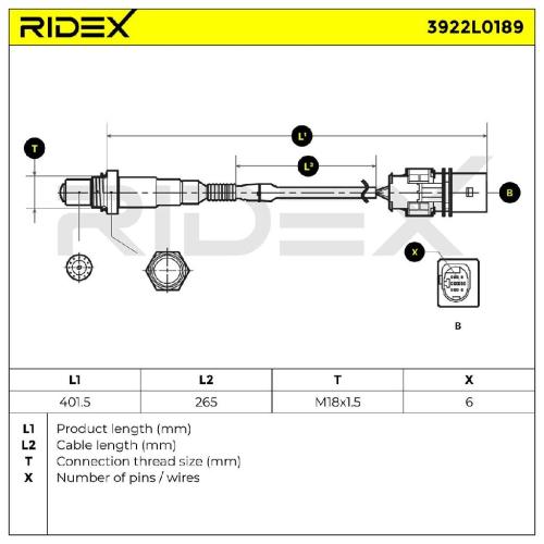 RIDEX 3922L0189 Lambdasonde Oxygen O2 Sensor Beheizt für BMW 3 Touring (E91) Bild RIDEX 3922L0189 Lambdasonde Oxygen O2 Sensor Beheizt für BMW 3 Touring (E91)