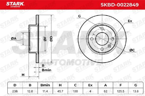 STARK SKBD-0022849 2x Bremsscheiben Vorne Ø235,8mm voll für SKODA 002415019 Bild STARK SKBD-0022849 2x Bremsscheiben Vorne Ø235,8mm voll für SKODA 002415019
