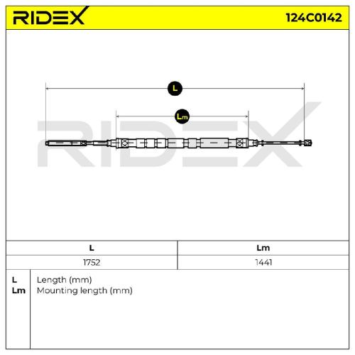 RIDEX Handbremsseil Hinten für SKODA FELICIA II (6U1) Bild RIDEX Handbremsseil Hinten für SKODA FELICIA II (6U1)