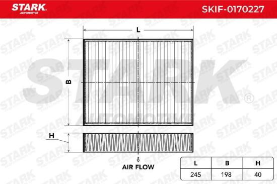 STARK SKIF-0170227 Innenraumfilter Pollenfilter Aktivkohlefilter Höhe: 40 Länge: Bild STARK SKIF-0170227 Innenraumfilter Pollenfilter Aktivkohlefilter Höhe: 40 Länge: