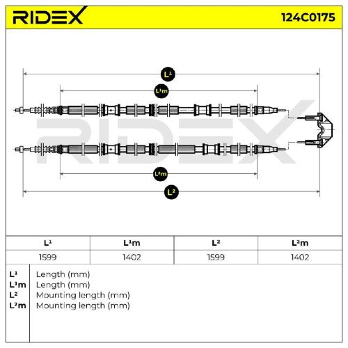 RIDEX Handbremsseil Hinten Rechts Links für OPEL Astra G CC (T98) Bild RIDEX Handbremsseil Hinten Rechts Links für OPEL Astra G CC (T98)
