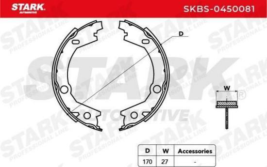 STARK Bremsbacken Satz für Trommelbremse Hinten ohne Hebel für KIA SPORTAGE (SL) Bild STARK Bremsbacken Satz für Trommelbremse Hinten ohne Hebel für KIA SPORTAGE (SL)