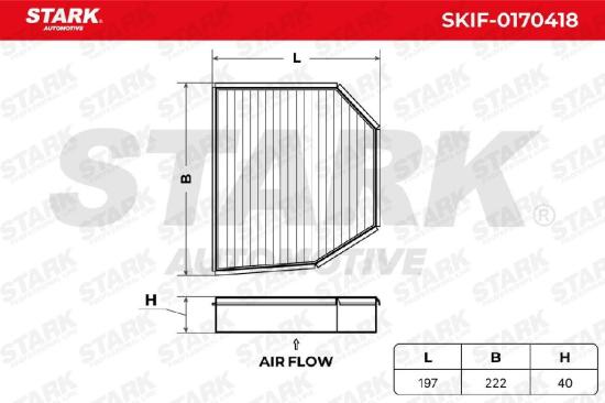 STARK SKIF-0170418 Innenraumfilter Pollenfilter Aktivkohlefilter Höhe: 40 Länge: Bild STARK SKIF-0170418 Innenraumfilter Pollenfilter Aktivkohlefilter Höhe: 40 Länge: