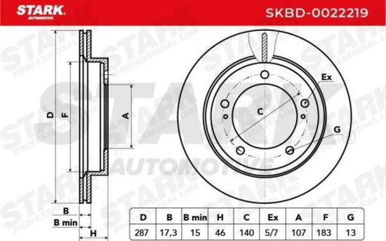 STARK SKBD-0022219 2x Bremsscheiben Vorne Ø287mm Belüftet für SUZUKI JIMNY Bild STARK SKBD-0022219 2x Bremsscheiben Vorne Ø287mm Belüftet für SUZUKI JIMNY
