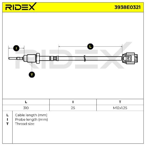 RIDEX 3938E0321 Abgastemperatursensor 2-Polig für BMW 5 Limousine (E60) Bild RIDEX 3938E0321 Abgastemperatursensor 2-Polig für BMW 5 Limousine (E60)