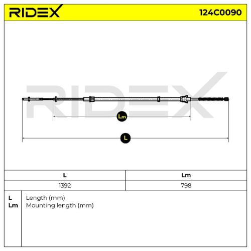 RIDEX Handbremsseil Hinten Links Rechts für VW Lupo (6X1, 6E1) Bild RIDEX Handbremsseil Hinten Links Rechts für VW Lupo (6X1, 6E1)