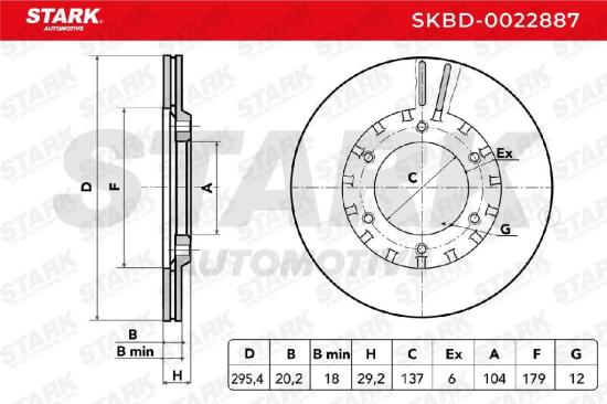 STARK SKBD-0022887 2x Bremsscheiben Vorne Ø295mm Belüftet für NISSAN Bild STARK SKBD-0022887 2x Bremsscheiben Vorne Ø295mm Belüftet für NISSAN
