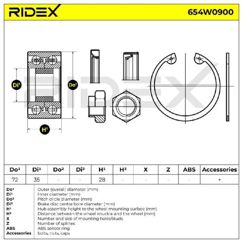 RIDEX 654W0900 Radlagersatz pro 1 Rad Vorne für CITROËN C15 (VD-) 335006 Bild RIDEX 654W0900 Radlagersatz pro 1 Rad Vorne für CITROËN C15 (VD-) 335006