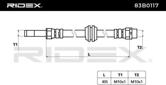 RIDEX Bremsschlauch 83B0117 VORNE BREMSSCHLÄUCHE Länge: 450mm für BMW 3 Touring Bild RIDEX Bremsschlauch 83B0117 VORNE BREMSSCHLÄUCHE Länge: 450mm für BMW 3 Touring