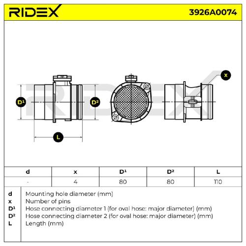 RIDEX 3926A0074 Luftmassenmesser/Luftmengenmesser LMM mit Gehäuse für VW Bild RIDEX 3926A0074 Luftmassenmesser/Luftmengenmesser LMM mit Gehäuse für VW
