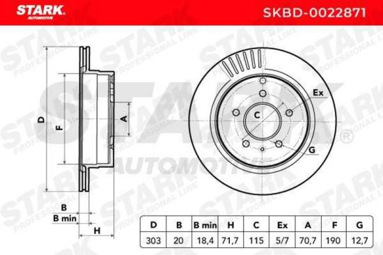 STARK SKBD-0022871 2x Bremsscheiben Hinten Ø303mm Belüftet für CHEVROLET Bild STARK SKBD-0022871 2x Bremsscheiben Hinten Ø303mm Belüftet für CHEVROLET