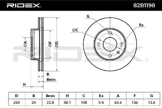 RIDEX 82B1198 2x Bremsscheiben Vorne Ø260mm Belüftet für FORD SIERRA Bild RIDEX 82B1198 2x Bremsscheiben Vorne Ø260mm Belüftet für FORD SIERRA
