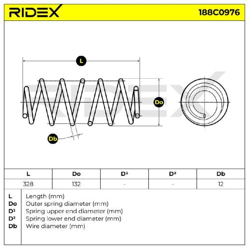 RIDEX 188C0976 2x Federn Fahrwerksfedern Hinten für TOYOTA Yaris Schrägheck Bild RIDEX 188C0976 2x Federn Fahrwerksfedern Hinten für TOYOTA Yaris Schrägheck