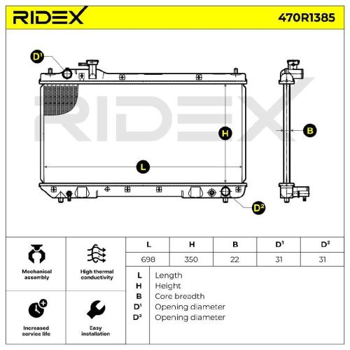 RIDEX 470R1385 Motorkühler / Wasserkühler für TOYOTA RAV 4 I (SXA1) 164007A470 Bild RIDEX 470R1385 Motorkühler / Wasserkühler für TOYOTA RAV 4 I (SXA1) 164007A470