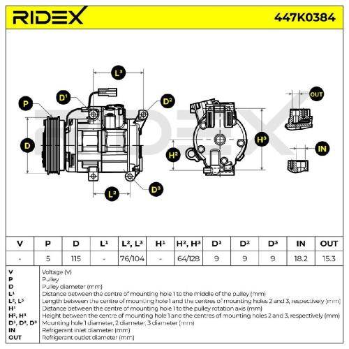 RIDEX A/C Kompressor für Klimaanlage Klimakompressor mit ID: HS18N Kältemittel: Bild RIDEX A/C Kompressor für Klimaanlage Klimakompressor mit ID: HS18N Kältemittel: