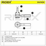 RIDEX Spurstangenkopf Vorderachse Traggelenk 914T0130 für FIAT Freemont (345)