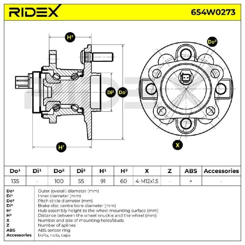 RIDEX 654W0273 Radlagersatz pro 1 Rad Hinten für TOYOTA Yaris Schrägheck (P9) Bild RIDEX 654W0273 Radlagersatz pro 1 Rad Hinten für TOYOTA Yaris Schrägheck (P9)