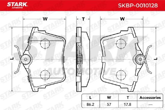 STARK Bremsbelagsatz Bremsbeläge Hinten für CITROËN C5 III Kombi (RW) Bild STARK Bremsbelagsatz Bremsbeläge Hinten für CITROËN C5 III Kombi (RW)