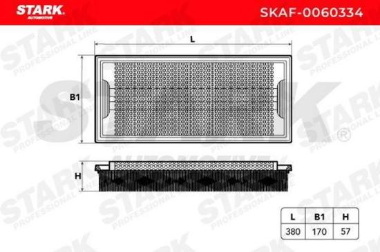 STARK SKAF-0060334 Motor Luftfilter Auto RechtEckig Filtereinsatz Siebfilter für Bild STARK SKAF-0060334 Motor Luftfilter Auto RechtEckig Filtereinsatz Siebfilter für