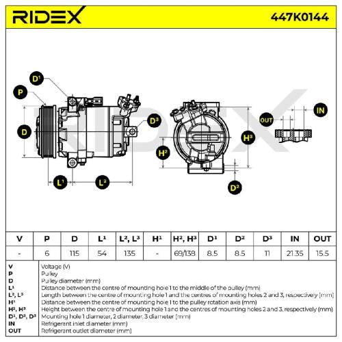RIDEX A/C Kompressor für Klimaanlage Klimakompressor mit ID: 5CVC PAG 46 mit Bild RIDEX A/C Kompressor für Klimaanlage Klimakompressor mit ID: 5CVC PAG 46 mit