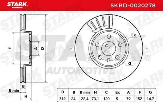 STARK SKBD-0020278 2x Bremsscheiben Vorne Ø312mm innenbelüftet für BMW Bild STARK SKBD-0020278 2x Bremsscheiben Vorne Ø312mm innenbelüftet für BMW