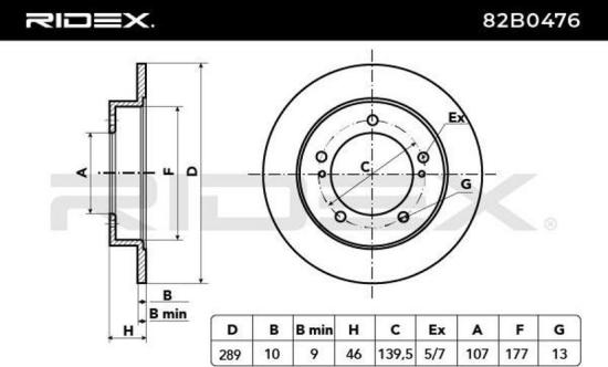 RIDEX 82B0476 1x Bremsscheibe Vorne Ø289,5mm voll für SUZUKI Samurai SUV (SJ) Bild RIDEX 82B0476 1x Bremsscheibe Vorne Ø289,5mm voll für SUZUKI Samurai SUV (SJ)