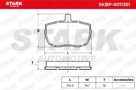 STARK Bremsbelagsatz Bremsbeläge Vorne für LAND ROVER Defender SUV (L316) Bild STARK Bremsbelagsatz Bremsbeläge Vorne für LAND ROVER Defender SUV (L316)