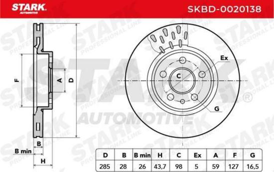 STARK SKBD-0020138 2x Bremsscheiben Vorne Ø285mm Belüftet 1687773580 Bild STARK SKBD-0020138 2x Bremsscheiben Vorne Ø285mm Belüftet 1687773580