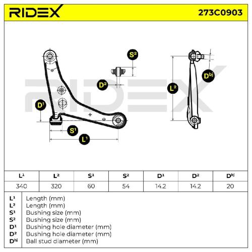 RIDEX 273C0903 Lenker Radaufhängung Querlenker Front für MITSUBISHI 4013A462 Bild RIDEX 273C0903 Lenker Radaufhängung Querlenker Front für MITSUBISHI 4013A462