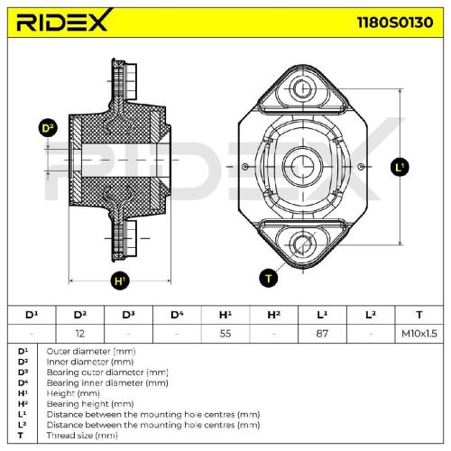 RIDEX 1180S0130 Federbeinstützlager ohne Kugellager Hinten für BMW 3 Touring Bild RIDEX 1180S0130 Federbeinstützlager ohne Kugellager Hinten für BMW 3 Touring