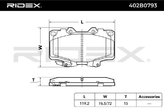 RIDEX Bremsbelagsatz Bremsbeläge Vorne für TOYOTA LAND CRUISER 90 (J9) Bild RIDEX Bremsbelagsatz Bremsbeläge Vorne für TOYOTA LAND CRUISER 90 (J9)